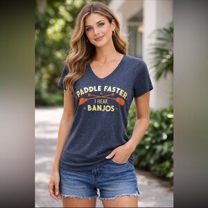 Paddle Faster “I Hear Banjos” Graphic Tee — Size S